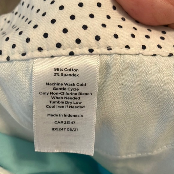 Talbots Women's Light Blue Cropped Chino Pants - Picture 7 of 9